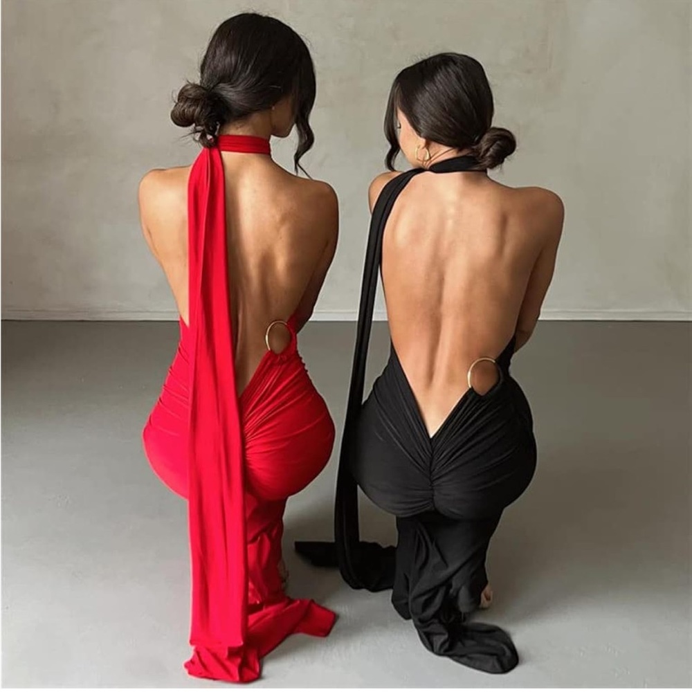 Elegant Black One-Shoulder Dress - Picture 3 of 7